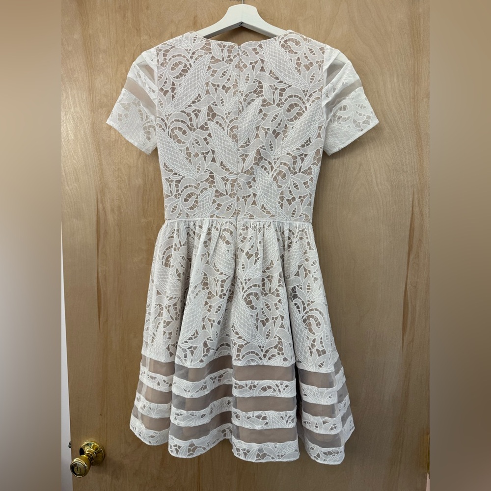Aqua White Lace Mini Dress - Picture 11 of 15